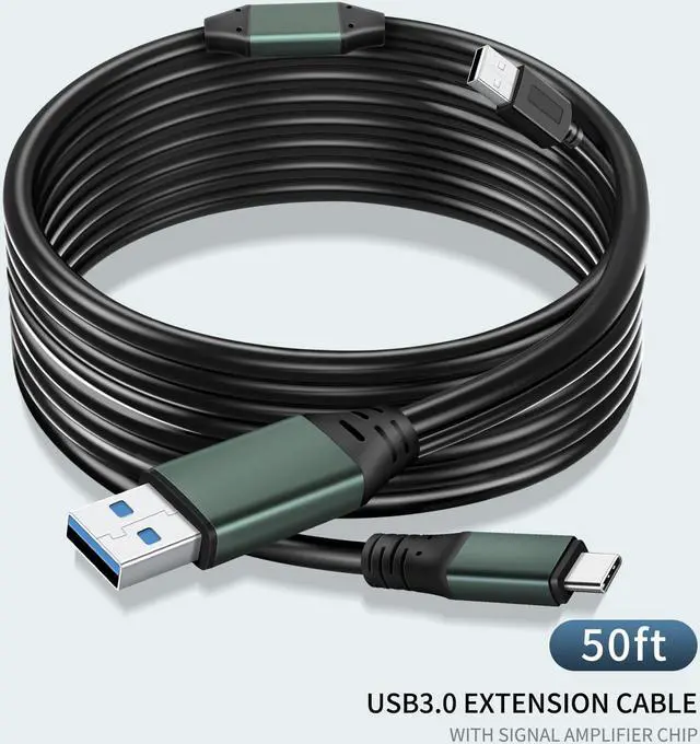 Alt view image 5 of 5 - Kumiho USB A to USB C Cable USB 3.1 Gen1 5Gbps Long Distance Transmission Data Cables,High Speed USB Cable for VR, Camera, Laptop etc(50 Ft/15 M)