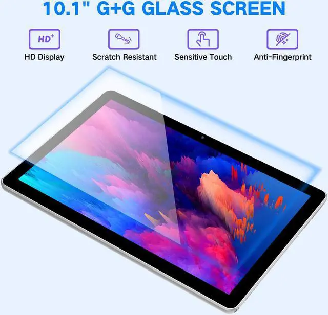 Alt view image 4 of 5 - Tablet 10.1 inch Android 13 Tablets, 2024 Cellular Tablets with SIM Card Slot, 6GB+64GB, Support 1TB Expand, Tablet with Case,1280x800 IPS, 5MP+8MP 5000mAh, Bluetooth GPS 5G Wifi Tablet (Silver)