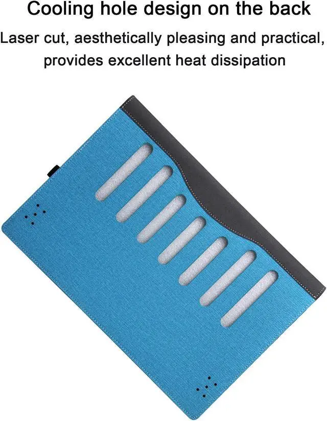 Alt view image 3 of 5 - Laptop Case Cover for HP Envy x360 2-in-1 Laptop 16-ad 16z-ad 16-ac 16t-ac & for HP Zbook Firefly 16 Inch G11,Separable PU Leather Protective Bag Accessories with Thermal Vent (Light Blue)