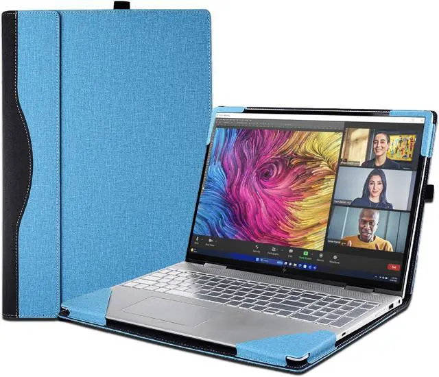 Main image of Laptop Case Cover for HP Envy x360 2-in-1 Laptop 16-ad 16z-ad 16-ac 16t-ac & for HP Zbook Firefly 16 Inch G11,Separable PU Leather Protective Bag Accessories with Thermal Vent (Light Blue)