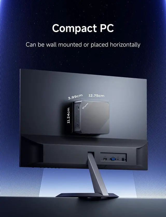 Alt view image 5 of 5 - MINISFORUM UN100P Mini PC, Intel 12th Gen Alder Lake- N100,16 GB DDR4 RAM 512 GB PCIe SSD, Mini Desktop PC 4K Triple Display, 4xUSB Ports,2.5G RJ45 LAN,Business PC for Home-Server/Network Firewall