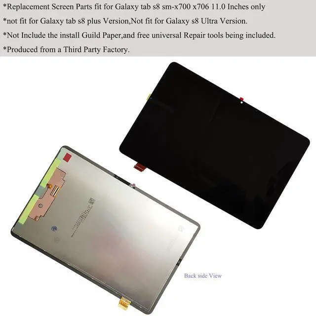 Alt view image 2 of 5 - tab s8 Touch Screen Replacement LCD Display Parts for Samsung Galaxy tab s8 X700 X700u X706 11.0 Inches with tab s8 Screen Protector Glass [not fit for Galaxy tab s8 Plus X800 Version]