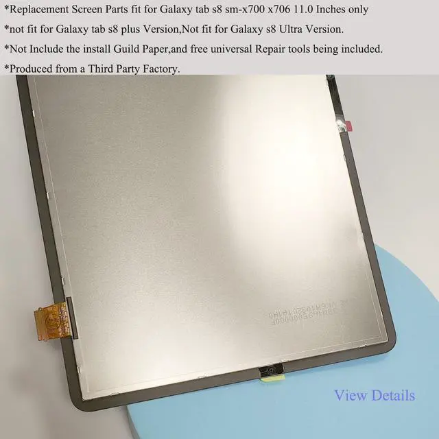 Alt view image 3 of 5 - tab s8 Touch Screen Replacement LCD Display Parts for Samsung Galaxy tab s8 X700 X700u X706 11.0 Inches with tab s8 Screen Protector Glass [not fit for Galaxy tab s8 Plus X800 Version]