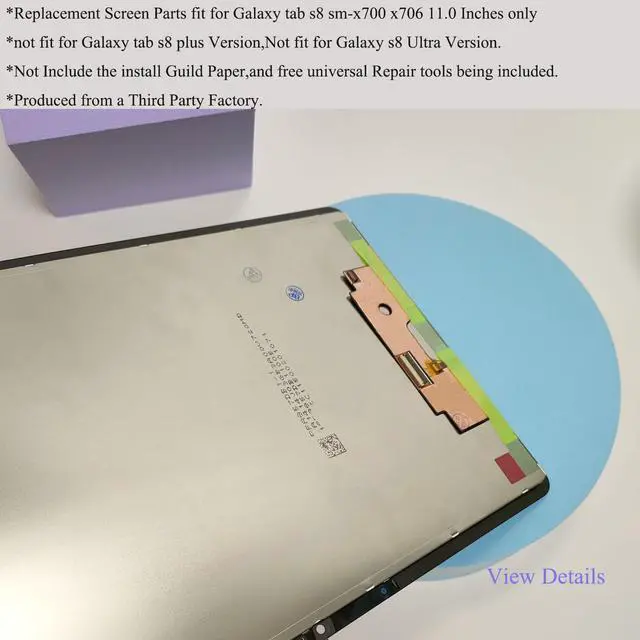 Alt view image 5 of 5 - tab s8 Touch Screen Replacement LCD Display Parts for Samsung Galaxy tab s8 X700 X700u X706 11.0 Inches with tab s8 Screen Protector Glass [not fit for Galaxy tab s8 Plus X800 Version]