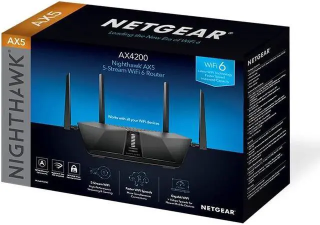 Alt view image 3 of 5 - Nighthawk AX5 5-Stream AX4200 Wi-Fi 6 Router RAX42-100NAS