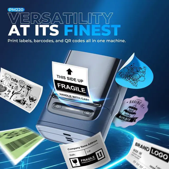 Alt view image 5 of 5 - Nelko Label Maker Machine with Tape, PM220 Bluethooth Label Printer, 2 Inch Portable Thermal Printer for Small Business, Logo, Clothing, Sticker Printer for Phones & PC, with 3 Labels, Deep Blue
