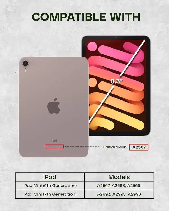 Alt view image 2 of 5 - Porter Riley - Leather Case for iPad Mini 7 / Mini 6 (8.3 inch) 2024/2021. Premium Genuine Leather Stand/Cover/Flip Case (Pure Black)