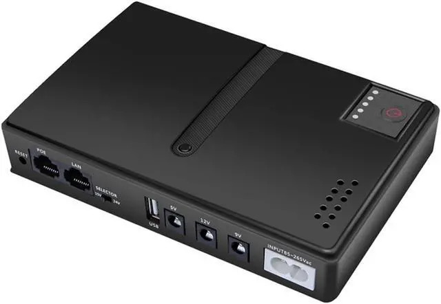Alt view image 3 of 5 - Mini UPS Battery Backup Power Source Uninterruptible Power Supply for Router, Modem, CCTV Security Camera, Smartphone, 10400mAh 36W USB 5V DC 5V 9V 12V POE 15V 24V 6 Outlets (US