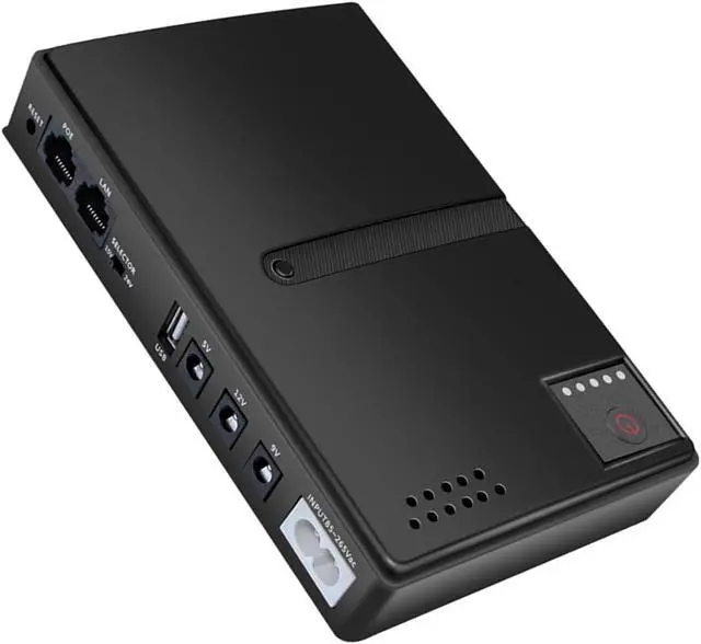 Main image of Mini UPS Battery Backup Power Source Uninterruptible Power Supply for Router, Modem, CCTV Security Camera, Smartphone, 10400mAh 36W USB 5V DC 5V 9V 12V POE 15V 24V 6 Outlets (US