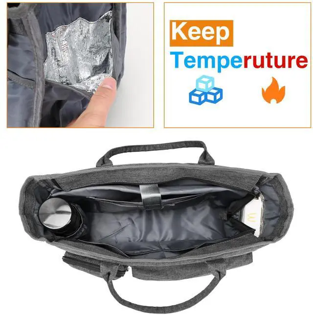 Alt view image 4 of 5 - Rabjen Nurse Tote Bag for Work with Padded 15.6" Laptop Sleeve, Medical Supplies Shoulder Bag for Home Health Care