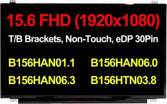 Main image of Rinbers 15.6 inch IPS FHD 1920x1080 eDp 30 Pin Non-Touch LED Display LCD Screen Panel Replacement B156HAN01.1 B156HAN06.0 B156HAN06.1 B156HAN06.2 B156HAN06.3 B156HAN04.0 B156HAN04.1 (with Tabs)