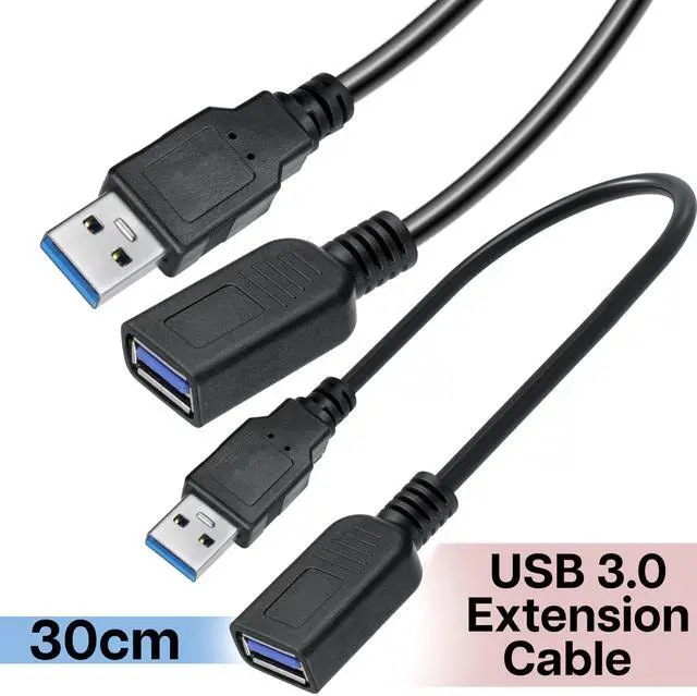 Alt view image 2 of 5 - SaiTech IT 20 Pack Short Length 1 Feet USB 3.0 Extension Cable, USB 3.0 A Male to Female Extender Bulk USB Extension Cable