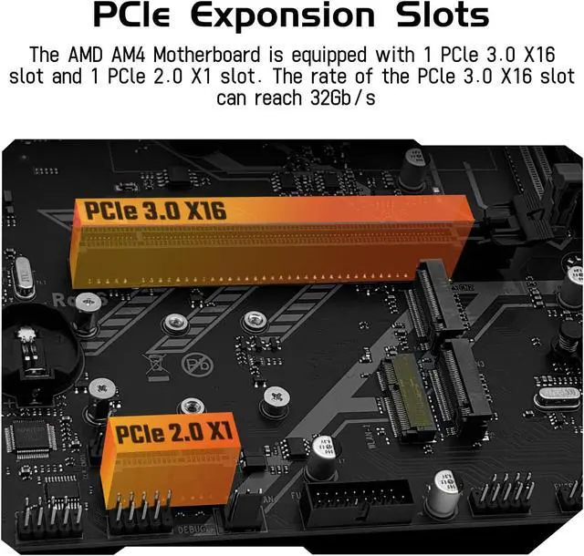 Alt view image 5 of 5 - SHANGZHOAYUAN B450 AM4-K Motherboard AMD Gaming Motherboard for Ryzen 1-5th gen Processors (M-ATX, DDR4 Max 128GB, NVME M.2, PCIe 3.0, SATA 3.0, USB 3.0, HDMI-Compatible, DP, Gigabit LAN)