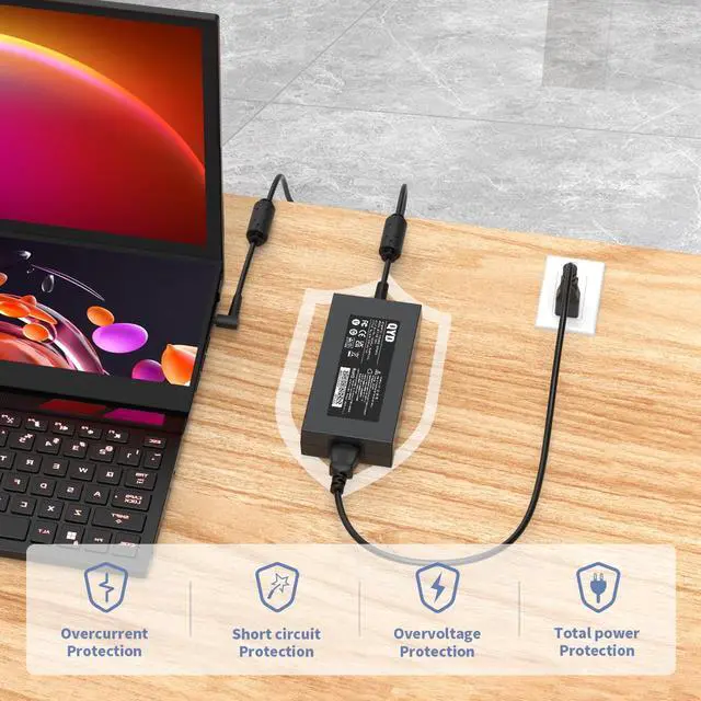 Alt view image 4 of 5 - QYD 180W 230W Power AC Adapter Compatible with Gaming Laptop Charger ASUS ROG Strix Hero III G531 G531GW-AZ359T G531GV-DB76 G531GU-AL566T G531GW-AL327T ADP-230GB B A15-120P1A Notebook Power Supply