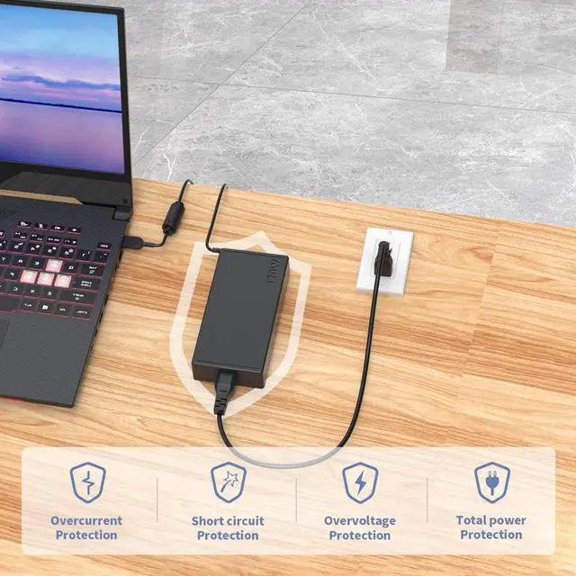 Alt view image 5 of 5 - QYD 170W 20V 8.5A AC Adapter Laptop Charger Compatible with Lenovo Thinkpad P73 P52 P53 P1 P50 P51 P70 P71 P72 T440 T540p W540 W541 Legion Y7000 Y7000P Y9000K Y520-15 Y520 Slim Tip Power Supply Cord