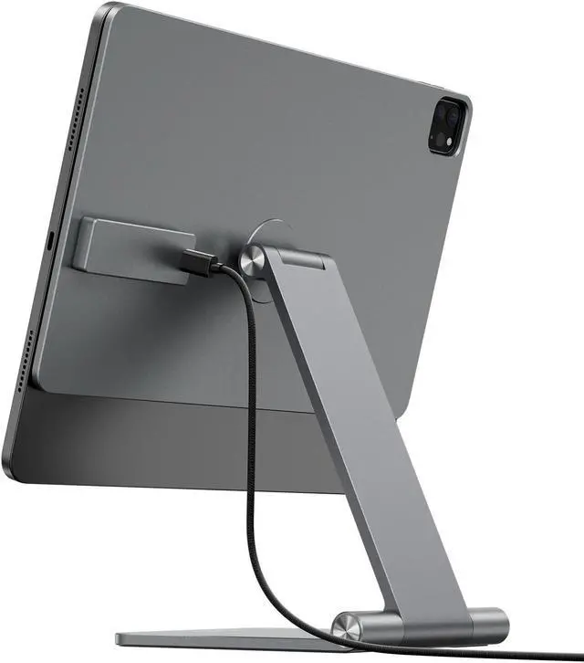 Alt view image 5 of 5 - KU XIU Magnetic Wireless Charging Stand for iPad Pro/Air 11" M2, Aluminum Alloy Foldable Tablet Holder Mount, Adjustable iPad Desk Stand for iPad Pro 11 1st/2nd/3rd/4th, iPad Air 10.9" 4/5th