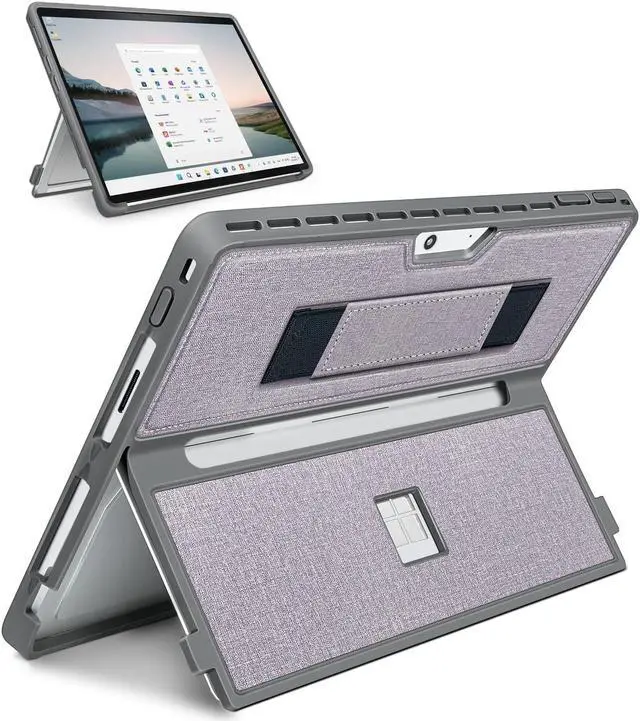 Main image of SSS*GRGB Case fit Microsoft Surface Pro 11 /Surface Pro 10 /Surface Pro 9 /Surface Pro 8 13-Inch, with Stent Cover, Hand Strap, All-in-one Rugged Case Compatible with Type Cover keyboards,Light Purple