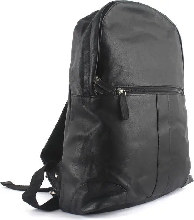 Main image of Genuine Handmade Leather Laptop Backpack Bag for Men (Black Colour) Leather Weekender Travel Rugged Bag for College and Trips Size 15.5?X 12.5? X 5? Inch Gifts for Men and Women