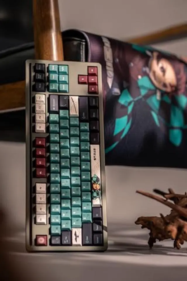 Alt view image 3 of 5 - Team Liquid Demon Slayer Kimetsu No Yaiba Tanjiro PBT Dye Sub Keycaps for Mechanical Gaming Keyboards, Cherry MX Switches, Custom Side Print, ANSI ISO Support, US Layout - Officially Licensed