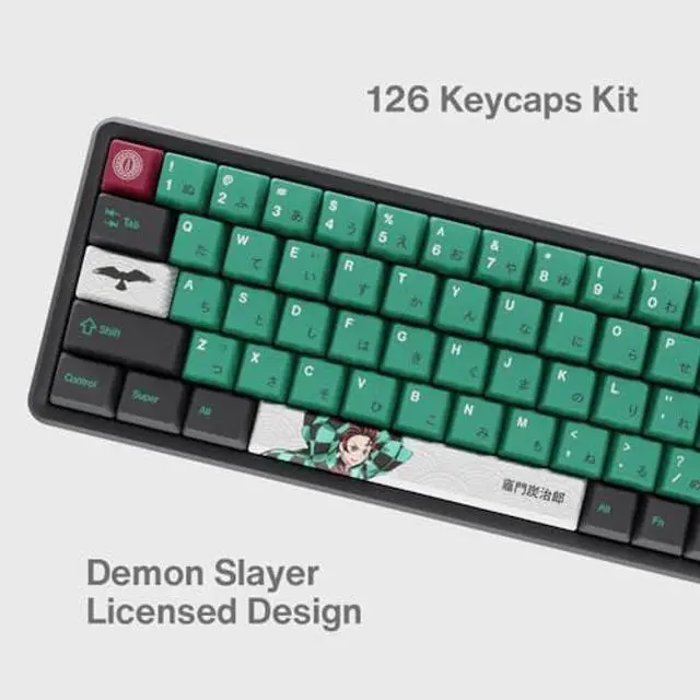 Alt view image 5 of 5 - Team Liquid Demon Slayer Kimetsu No Yaiba Tanjiro PBT Dye Sub Keycaps for Mechanical Gaming Keyboards, Cherry MX Switches, Custom Side Print, ANSI ISO Support, US Layout - Officially Licensed