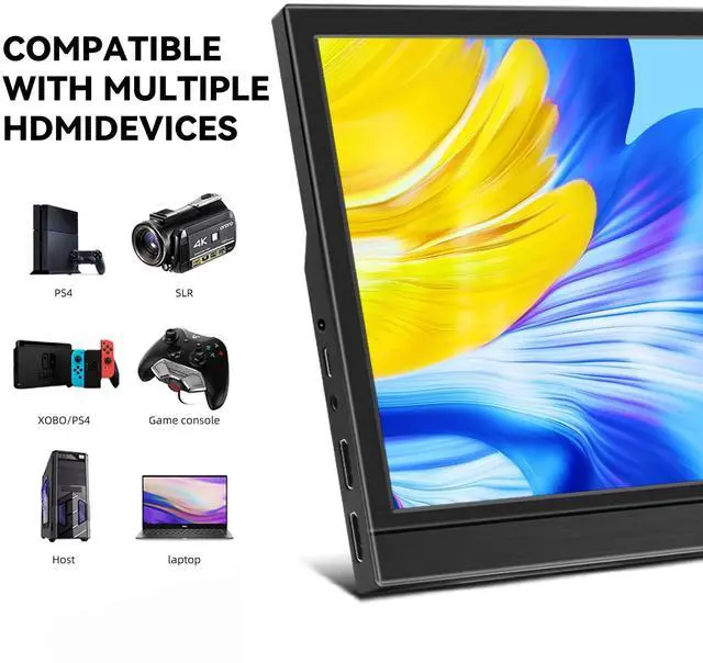 Alt view image 3 of 5 - Thinlerain Small Portable Monitor - 11.6 inch Dual HDMI Mini Laptop Monitor, 1366 x 768 TN LED Display External Monitor for Laptop and Computer, Build in Speakers