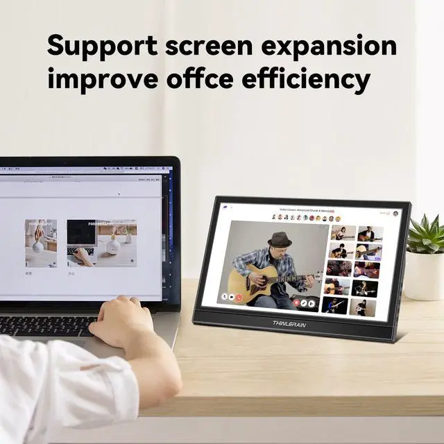 Alt view image 5 of 5 - Thinlerain Small Portable Monitor - 11.6 inch Dual HDMI Mini Laptop Monitor, 1366 x 768 TN LED Display External Monitor for Laptop and Computer, Build in Speakers