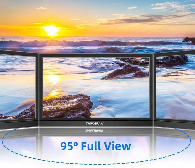 Alt view image 4 of 5 - Thinlerain Small Portable Monitor - 11.6 inch Dual HDMI Mini Laptop Monitor, 1366 x 768 TN LED Display External Monitor for Laptop and Computer, Build in Speakers