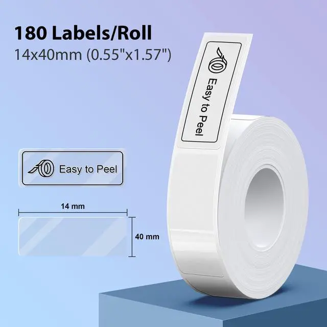 Alt view image 5 of 5 - TYPONOS P21 Label Maker Machine Bluetooth Label Printer, Black on Clear Sticker Thermal Paper Self-Adhesive Label Tape 14x40mm (0.55"x1.57"), Carrying Bag Storage Holder for Label Makers