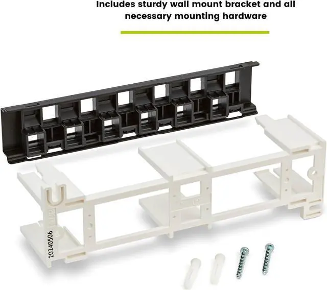 Alt view image 5 of 5 - trueCABLE 3-D Staggered 12 Port Toolless Modular Patch Panel, Unshielded, Blank, Wall Mount, with 89D Bracket and Mounting Hardware, High Density, Black