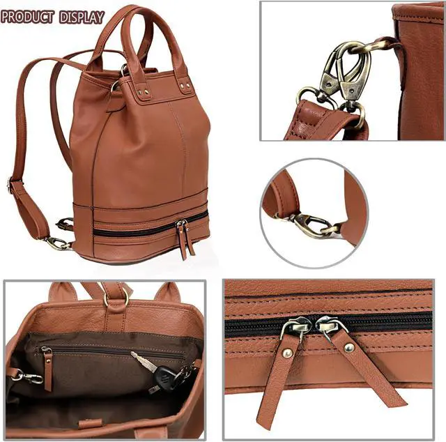 Alt view image 4 of 5 - VC VINTAGE COUTURE Leather Tote Bag for Women Leather Bucket Bag Full Grain Leather Shoulder Bags Satchel Handbag Top-handle Bag Designer Tote Bag