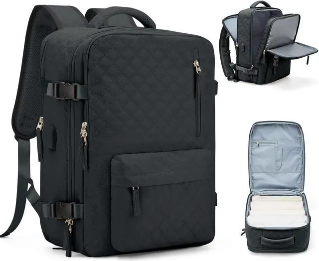 Main image of VGCUB Large Travel Backpack for Women Men, Carry on Backpack Airline Approved Gym Backpack Waterproof Business Laptop Daypack, Grayish Blackish
