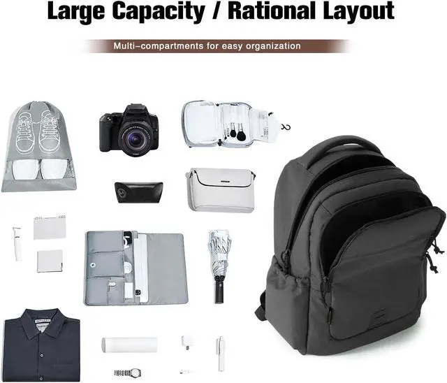 Alt view image 2 of 5 - VEAGIA Tactical Travel Laptop Backpacks Large Heavy Duty Work Backpack For Men women Airline Approved (New Black)