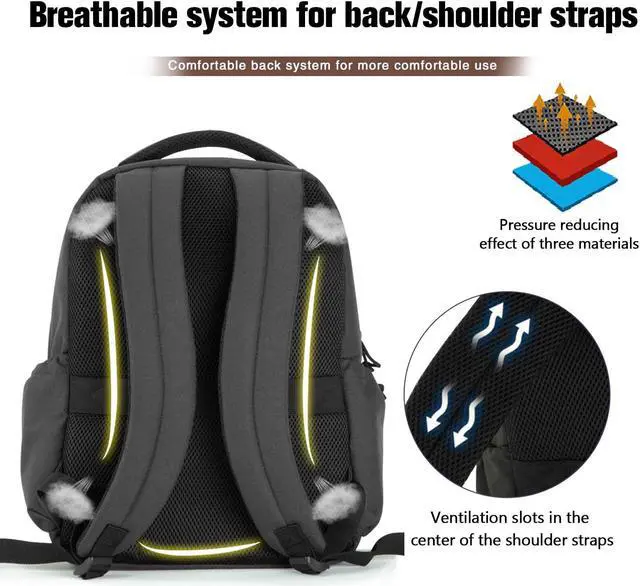 Alt view image 3 of 5 - VEAGIA Tactical Travel Laptop Backpacks Large Heavy Duty Work Backpack For Men women Airline Approved (New Black)