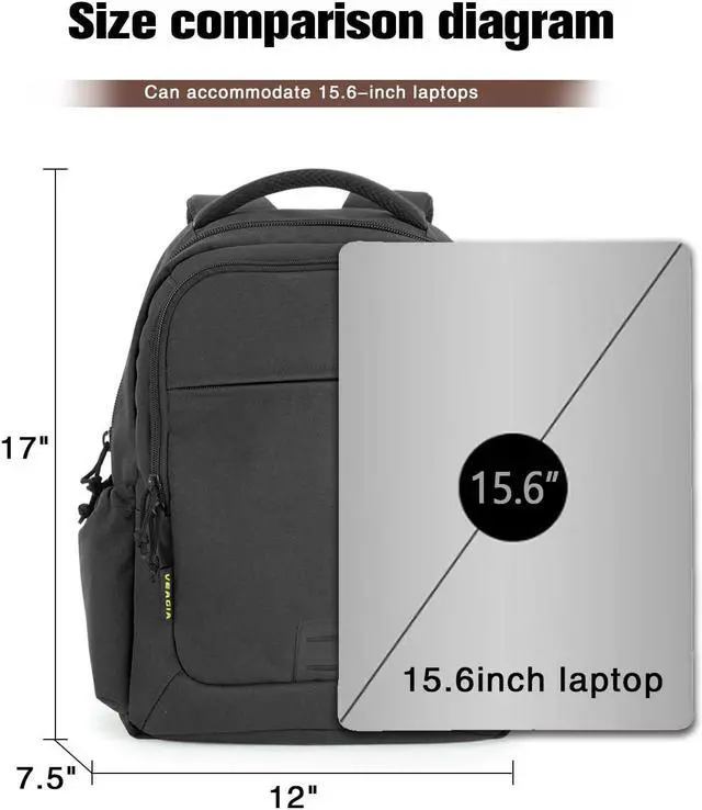 Alt view image 5 of 5 - VEAGIA Tactical Travel Laptop Backpacks Large Heavy Duty Work Backpack For Men women Airline Approved (New Black)