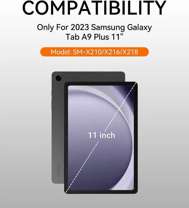 Alt view image 2 of 5 - YEHOBU for Samsung Galaxy Tab A9 Plus Case with Keyboard 11 inch, Smart Touchpad, 7-Color Backlit, Folio Cover with S Pen Holder, Detachable Bluetooth Keyboard Case for Tablet A9+ 5G 11'' 2023 Black