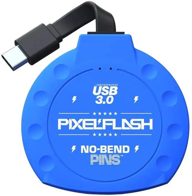 Main image of PixelFlash No-Bend Pins CF Card Reader, 2" Cabled Type-C USB 3.1 High-Speed Compact Flash (CF) Memory Adapter - Rugged, Durable, Blue