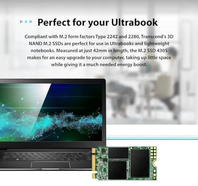 Alt view image 5 of 5 - Transcend 1TB MTS430S M.2 2242 SATA3 SSD, Internal Solid State, Compatible with Laptop & PC Desktop - TS1TMTS430S
