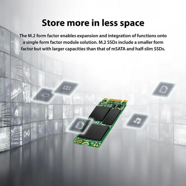 Alt view image 3 of 5 - Transcend 1TB MTS430S M.2 2242 SATA3 SSD, Internal Solid State, Compatible with Laptop & PC Desktop - TS1TMTS430S