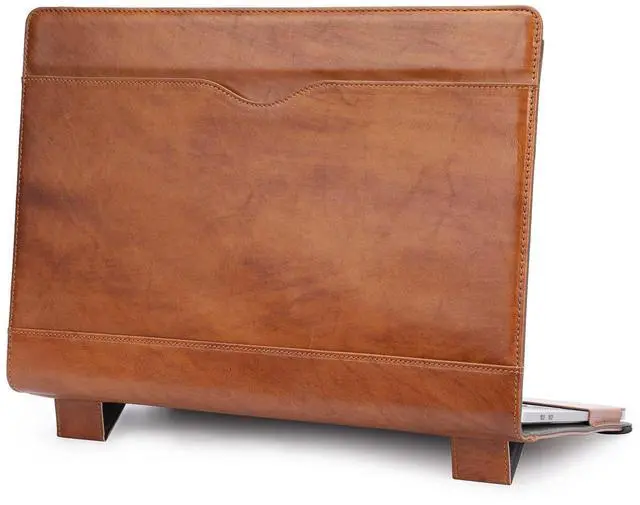 Alt view image 3 of 5 - TYTX Compatible with MacBook Pro Genuine Leather Case 13 Inch 2016-2022 (A1989 A1706 A1708 A2159 A2289 A2251 A2338 M1 M2) Laptop Sleeve Protective Folio Book Cover, Genuine Brown
