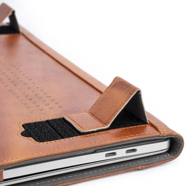 Alt view image 4 of 5 - TYTX Compatible with MacBook Pro Genuine Leather Case 13 Inch 2016-2022 (A1989 A1706 A1708 A2159 A2289 A2251 A2338 M1 M2) Laptop Sleeve Protective Folio Book Cover, Genuine Brown