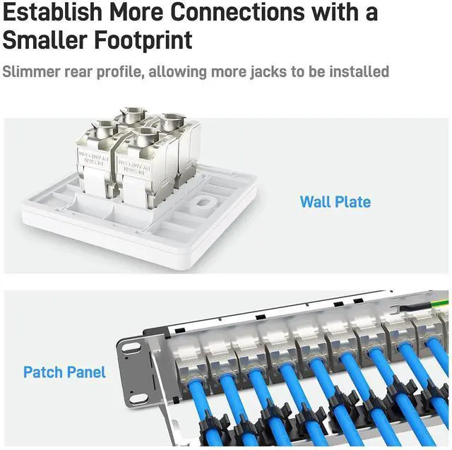 Alt view image 5 of 5 - 10-Pack RJ45 CAT 7 Tool-Less STP Shielded Keystone Jack, AMPCOM Self-Locking Cat7 Keystone Zinc Alloy Module Adapter No Punch-Down Tool Required Coupler for Wall Plate