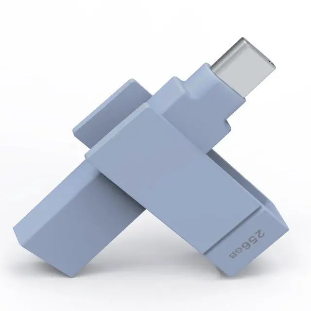 Main image of PioData Apple MFi Certified Morandi Blue iXflash 256GB Backup Flash Drive 2-in-1 USB for iPhone, iPad, and Computer, USB Type A & USB Type C, iPhone USB Storage Flash Drive, Photo Stick for iPhone