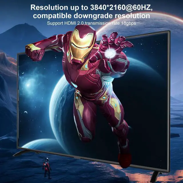 Alt view image 4 of 5 - Dual Monitor HDMI 2.0 KVM Switch 2 Port Extended Display 4K@60Hz, USB KVM Switch HDMI 2 in 2 Out with Audio Microphone Output and 3 USB 2.0 Hub, 2 HDMI Monitors 2 Computers Switch, with 2 USB Cables