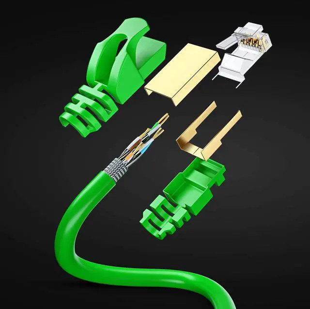 Alt view image 2 of 5 - Cat 7 Ethernet Cable 20 ft - High-Speed Internet Network LAN Patch Cable, RJ45 Connectors - 20ft Green 2 Pack - Perfect for Gaming, Streaming, and More