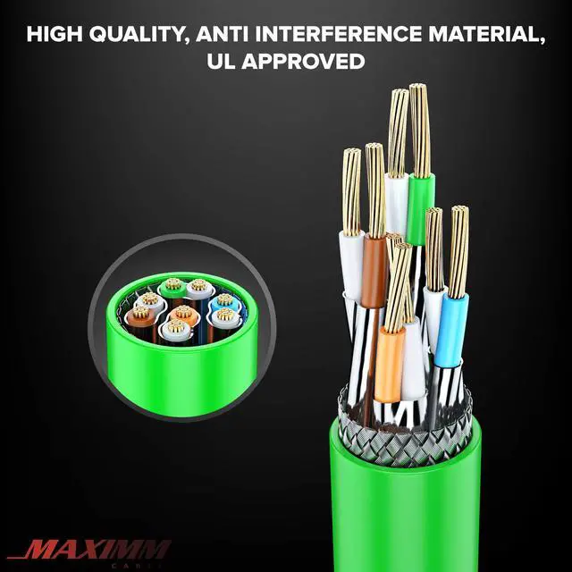 Alt view image 3 of 5 - Cat 7 Ethernet Cable 20 ft - High-Speed Internet Network LAN Patch Cable, RJ45 Connectors - 20ft Green 2 Pack - Perfect for Gaming, Streaming, and More