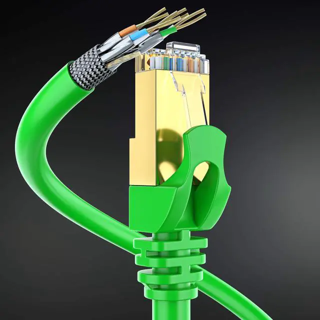 Alt view image 4 of 5 - Cat 7 Ethernet Cable 20 ft - High-Speed Internet Network LAN Patch Cable, RJ45 Connectors - 20ft Green 2 Pack - Perfect for Gaming, Streaming, and More