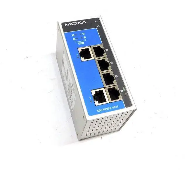Main image of MOXA EDS-P206A-4PoE Unmanaged PoE Ethernet Switch with 4 PoE 10/100BaseTX Ports, 2 x 10/100BaseTX Ports, 0 to 60degC