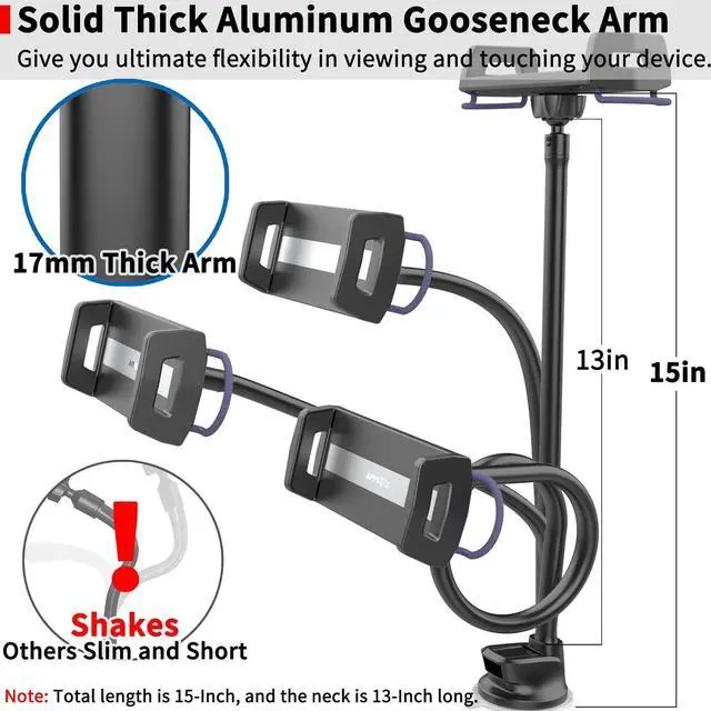 Alt view image 4 of 5 - APPS2Car Upgraded Tablet Car Mount for iPad Truck Holder Long Arm Extension Strong Suction Cup Windshield Mount for 7-13 Inch Tablet iPad Pro Air Mini