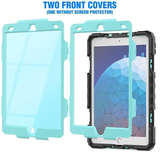 Alt view image 3 of 5 - Timecity for iPad Air 3rd Generation Case, for iPad Air 3 Case, for iPad Pro 10.5 Inch Case: with Heavy Duty Protection, Kickstand, Anti-Slip, Screen Protector, Hand/Shoulder Strap - Light Blue