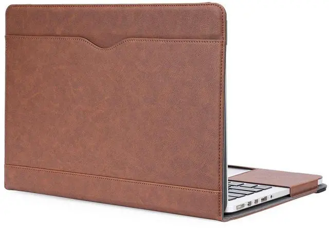 Alt view image 3 of 5 - TYTX Compatible with MacBook Pro 14 Inch Leather Case 2024 2023 2022 2021 Release M4 A3112 A3185 A3401 M3 A2918 A2992 M2 A2779 M1 A2442, Protective Folio Book Cover with Keyboard Cover, Dark Brown